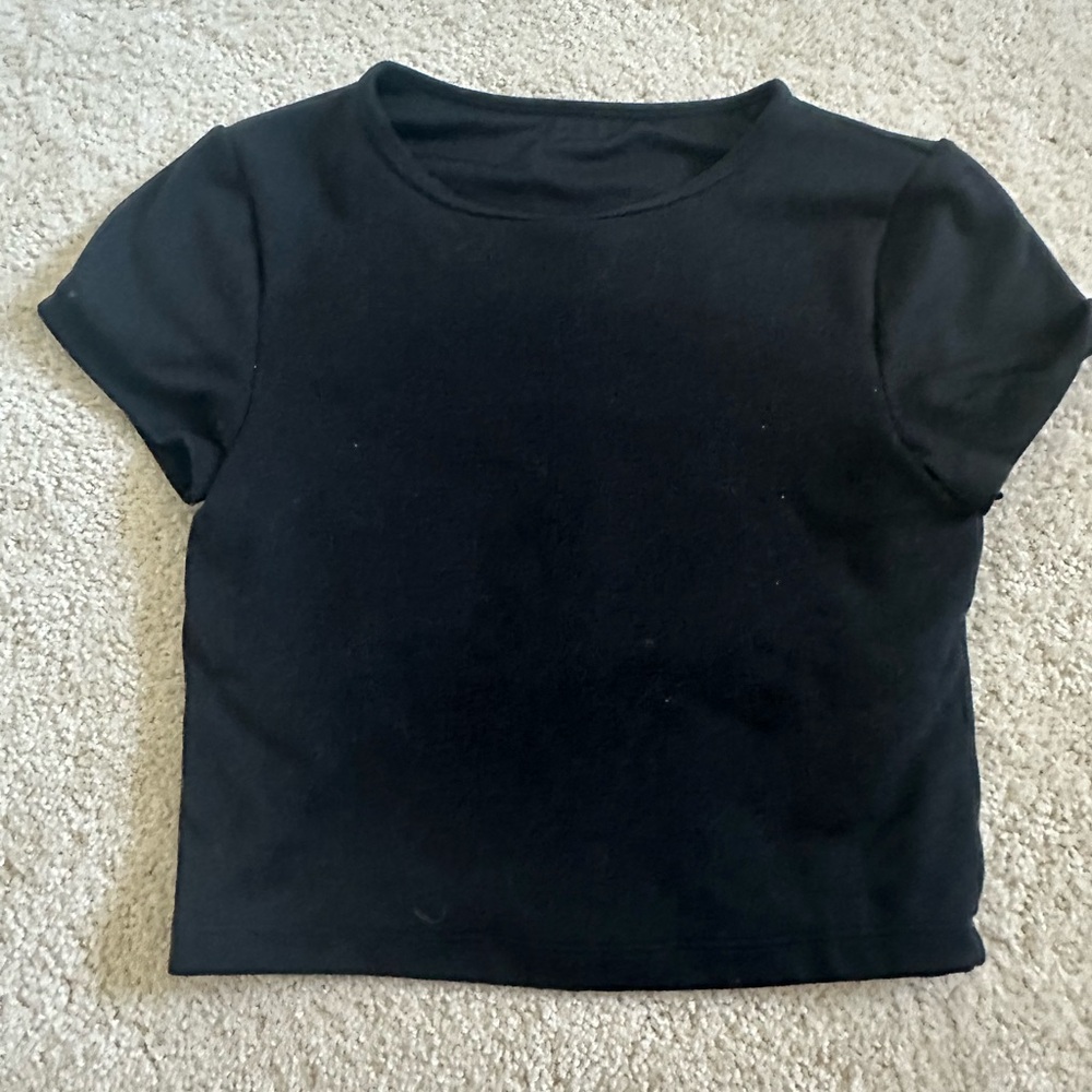 Gilly Hicks Black Fitted Crop T-Shirt